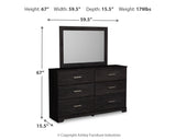 Belachime Twin Panel Bed with Mirrored Dresser, Chest and Nightstand in Charcoal from Ashley - Luna Furniture
