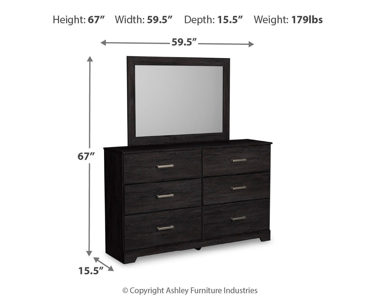 Belachime Charcoal Dresser and Mirror from Ashley Furniture - Luna Furniture