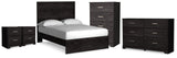 Belachime Charcoal Full Panel Bed with Dresser, Chest and 2 Nightstands from Ashley Furniture - Luna Furniture