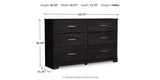 Belachime Charcoal Full Panel Bed with Dresser, Chest and 2 Nightstands from Ashley Furniture - Luna Furniture