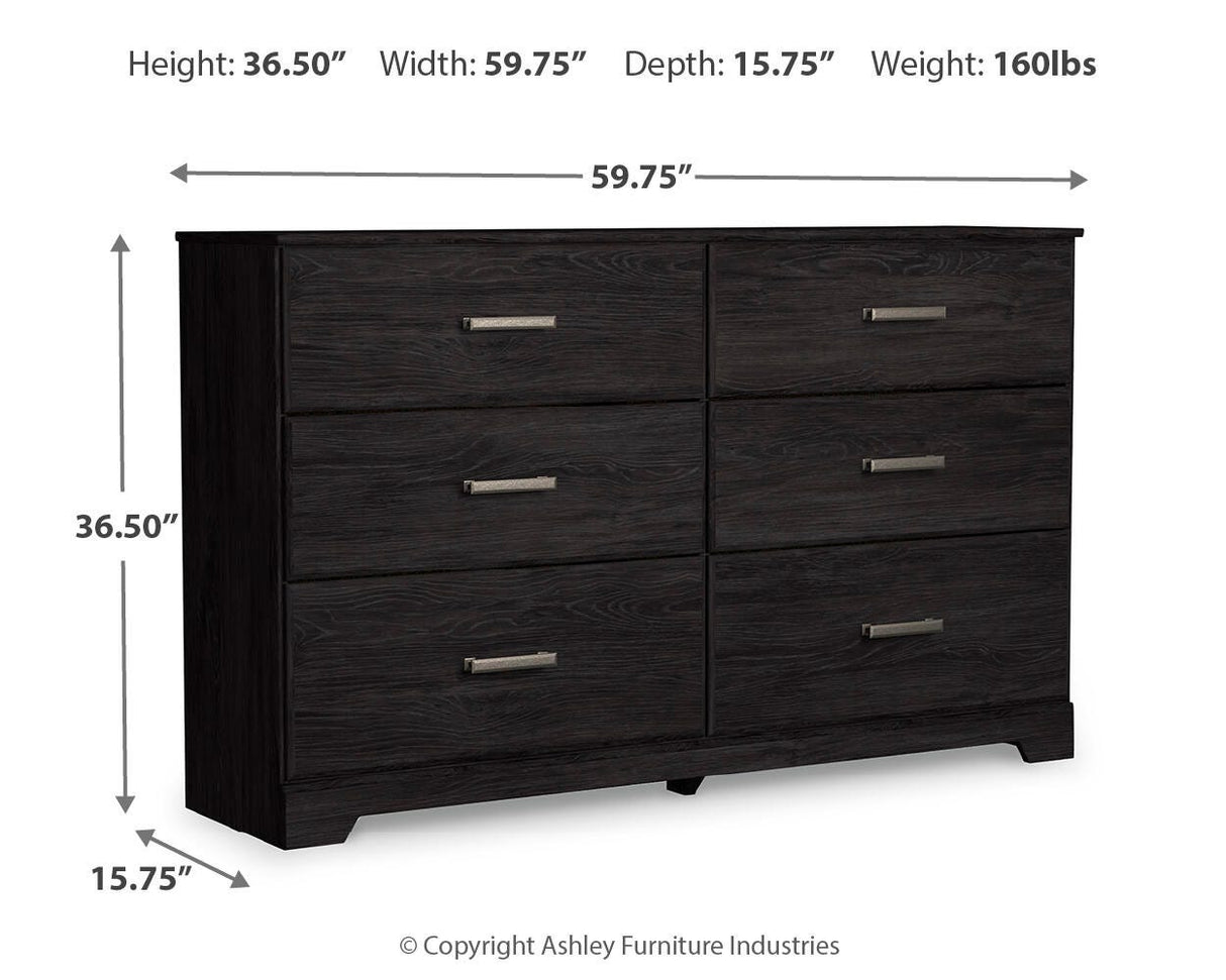 Belachime Charcoal Full Panel Bed with Dresser, Chest and 2 Nightstands from Ashley Furniture - Luna Furniture