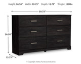 Belachime Charcoal Full Panel Bed with Dresser, Chest and 2 Nightstands from Ashley Furniture - Luna Furniture