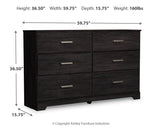 Belachime Queen Panel Bed with Dresser and 2 Nightstands in Charcoal from Ashley - Luna Furniture