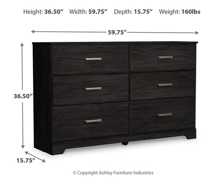 Belachime Queen Panel Bed with Dresser and 2 Nightstands in Charcoal from Ashley - Luna Furniture