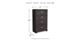Belachime Charcoal Full Panel Bed with Mirrored Dresser, Chest and 2 Nightstands from Ashley Furniture - Luna Furniture