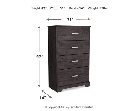 Belachime Black Chest of Drawers from Ashley Furniture - Luna Furniture