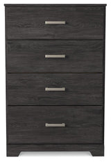 Belachime Charcoal Full Panel Bed with Dresser, Chest and 2 Nightstands from Ashley Furniture - Luna Furniture