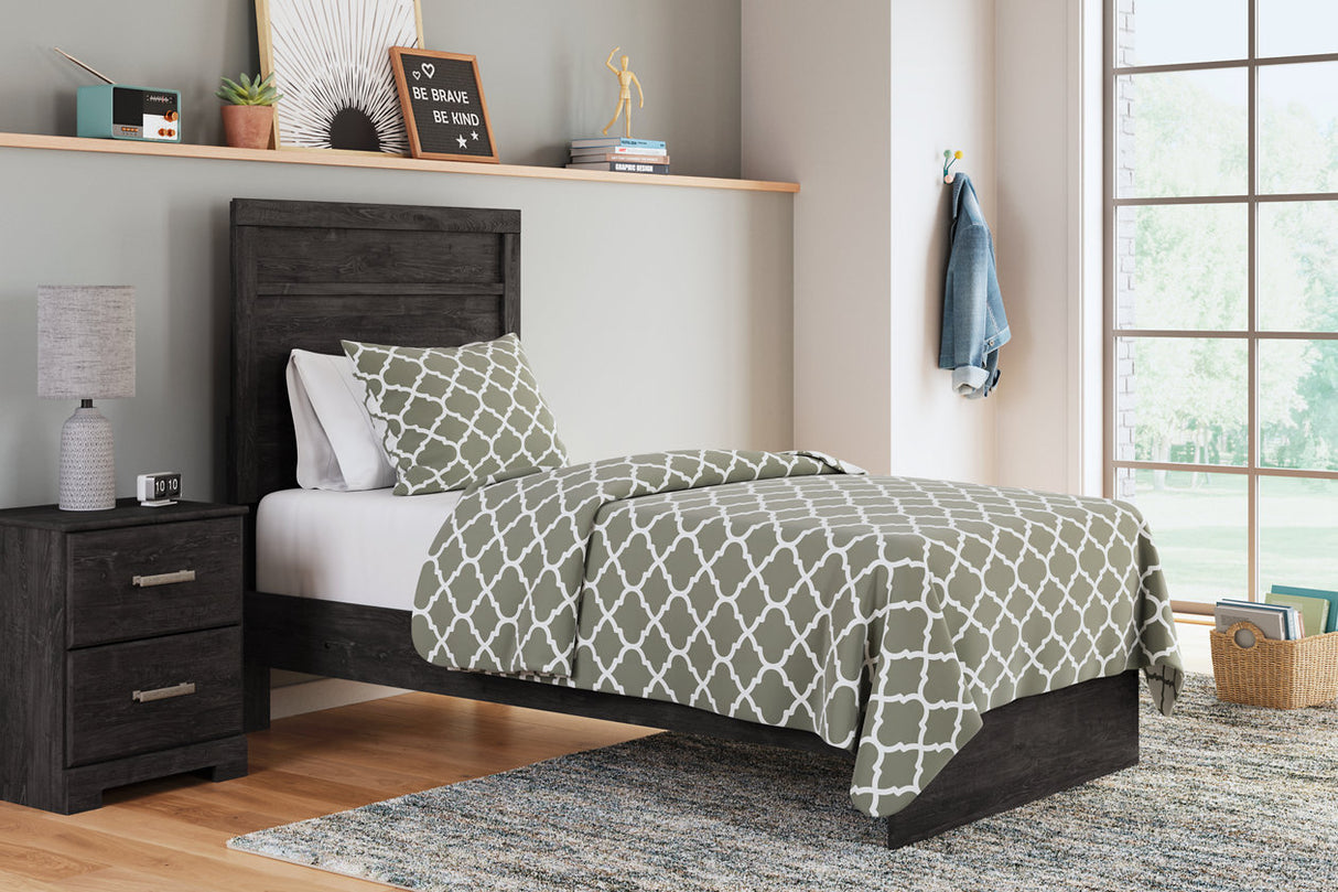 Belachime Charcoal Twin Panel Bed from Ashley - Luna Furniture