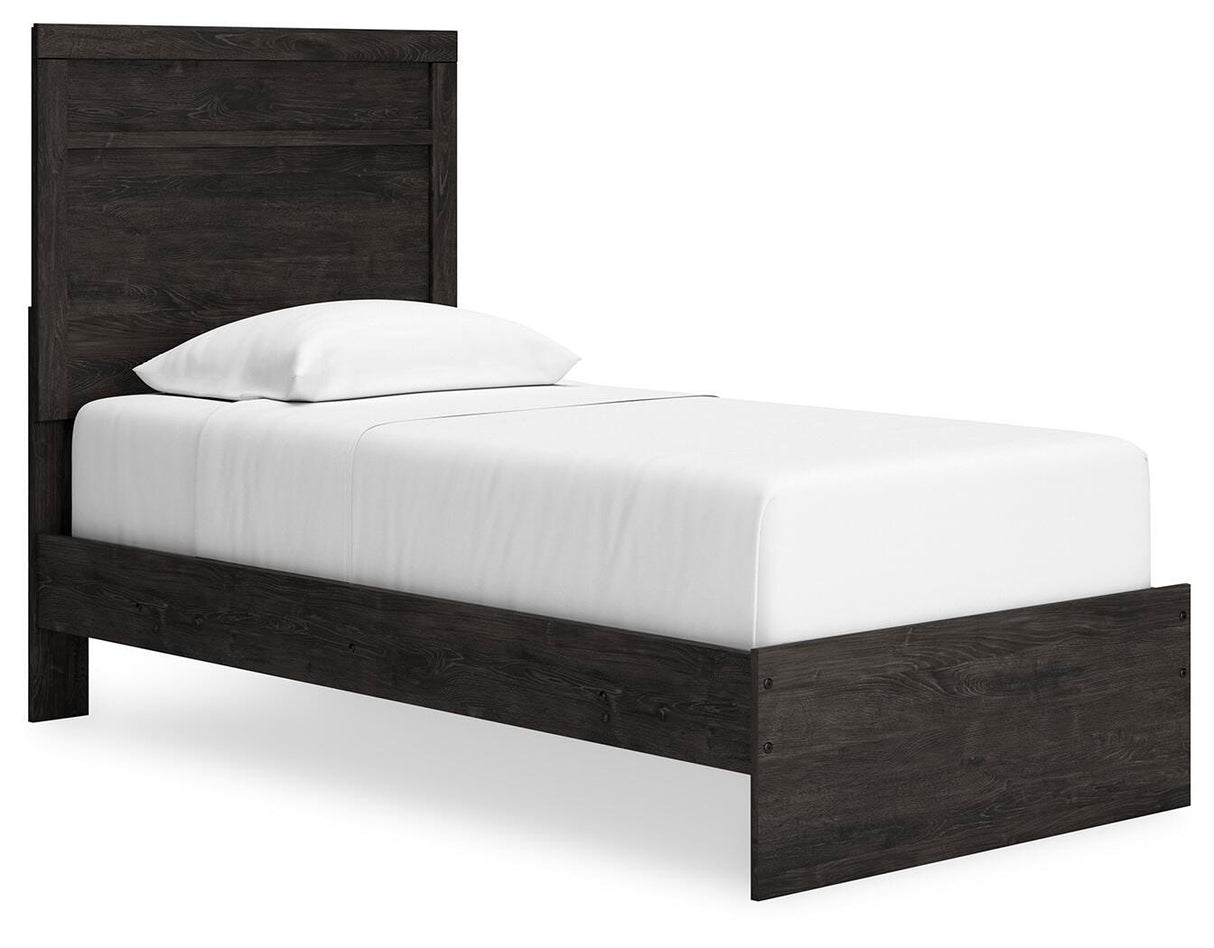 Belachime Charcoal Twin Panel Bed from Ashley Furniture - Luna Furniture