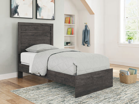 Belachime Charcoal Twin Panel Bed from Ashley Furniture - Luna Furniture