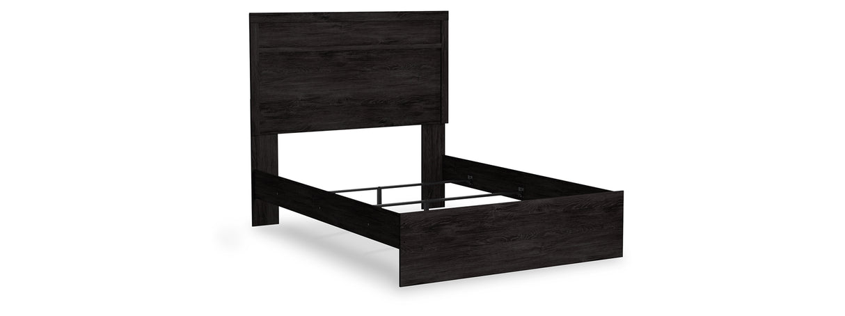 Belachime Full Panel Bed with 2 Nightstands in Charcoal from Ashley Furniture - Luna Furniture