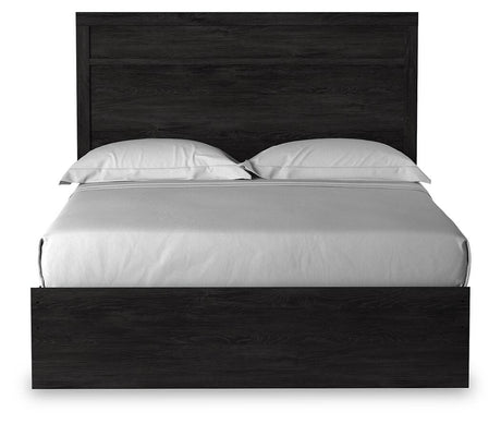 Belachime Charcoal Queen Panel Bed and Nightstand from Ashley - Luna Furniture
