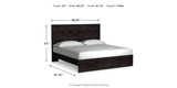 Belachime King Panel Bed with Mirrored Dresser, Chest and 2 Nightstands in Charcoal from Ashley Furniture - Luna Furniture