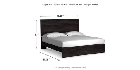 Belachime King Panel Bed with Dresser and 2 Nightstands in Charcoal from Ashley Furniture - Luna Furniture