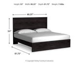 Belachime King Panel Bed with Mirrored Dresser and Chest in Charcoal from Ashley - Luna Furniture
