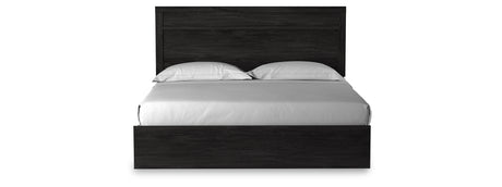Belachime King Panel Bed with 2 Nightstands in Charcoal from Ashley - Luna Furniture
