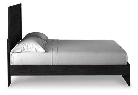 Belachime Dark Charcoal King Panel Bed, Dresser Mirror and 2 Nightstands from Ashley - Luna Furniture