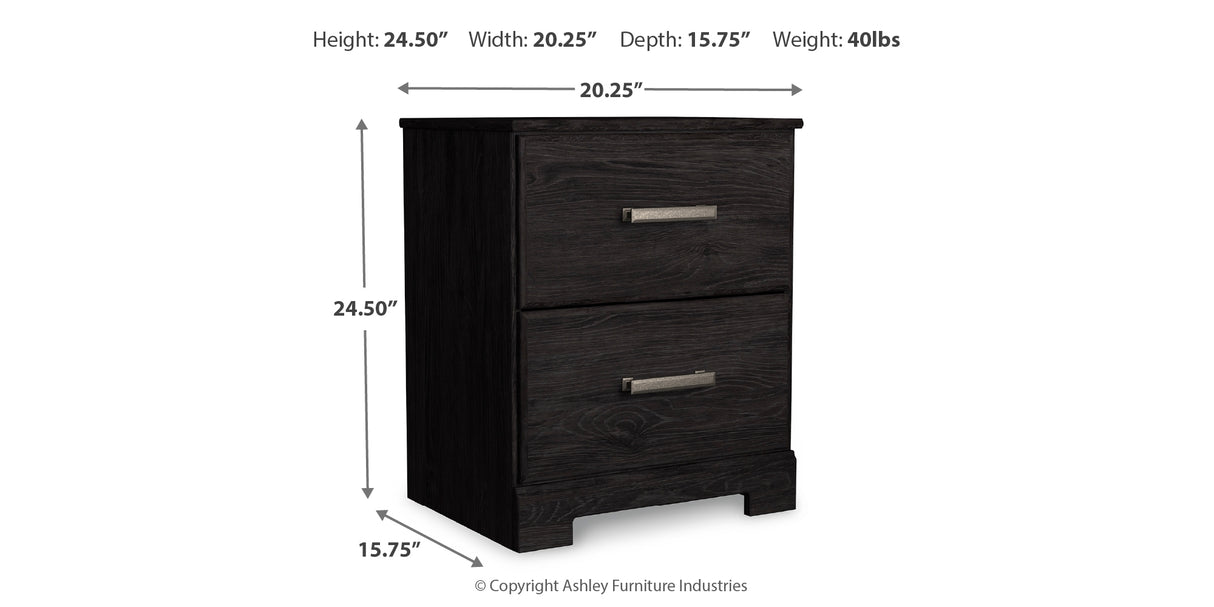 Belachime Black Nightstand from Ashley - Luna Furniture