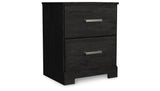 Belachime King Panel Bed with 2 Nightstands in Charcoal from Ashley Furniture - Luna Furniture