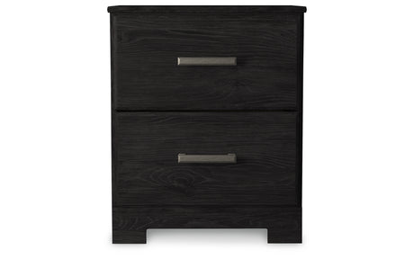 Belachime Queen Panel Bed with 2 Nightstands in Charcoal from Ashley - Luna Furniture