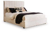 Brizmore Beige Queen Upholstered Storage Bed from Ashley - Luna Furniture