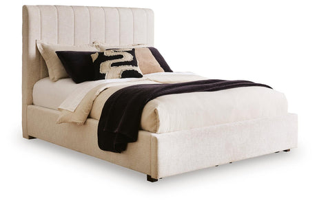 Brizmore Beige Queen Upholstered Storage Bed from Ashley - Luna Furniture