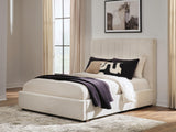 Brizmore Beige Queen Upholstered Storage Bed from Ashley - Luna Furniture