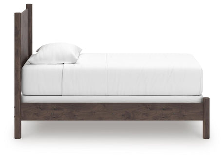 Pamytta Brown Twin Panel Bed with Mirrored Dresser and Chest from Ashley - Luna Furniture