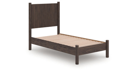 Pamytta Brown Twin Panel Platform Bed from Ashley - Luna Furniture