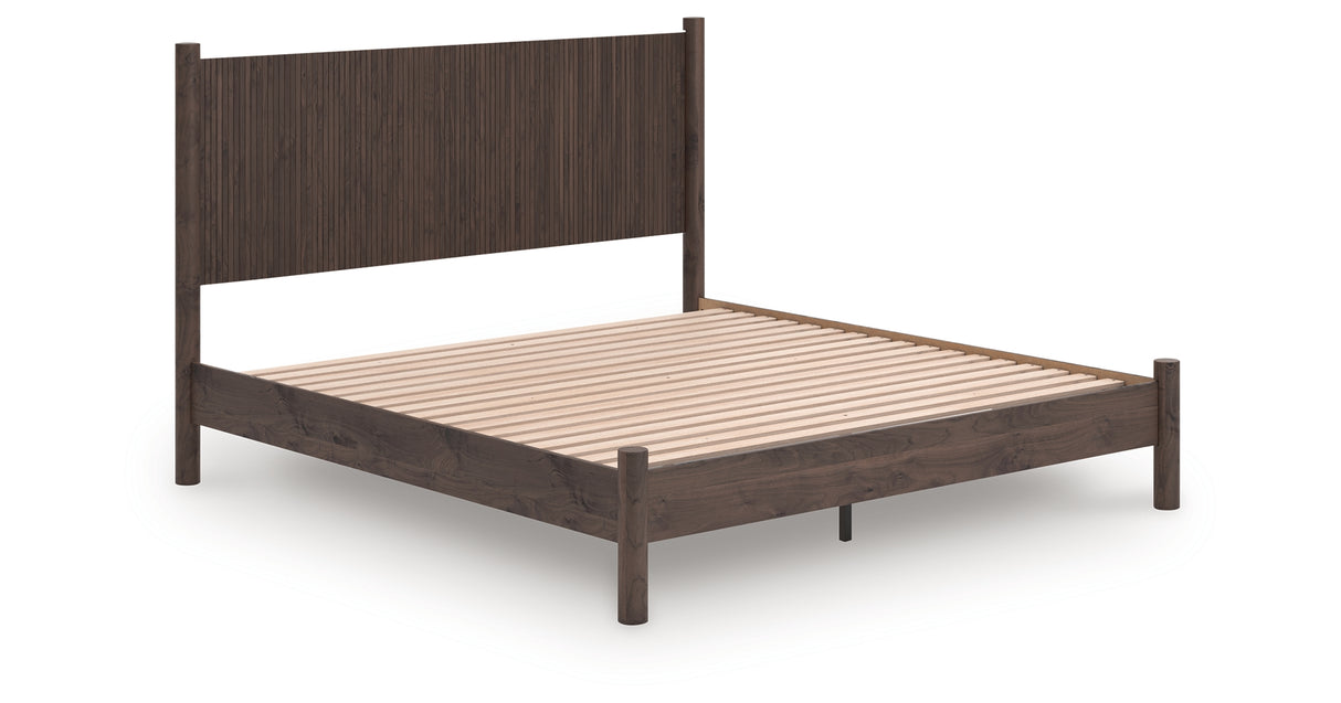 Pamytta Brown King Panel Platform Bed from Ashley Furniture - Luna Furniture