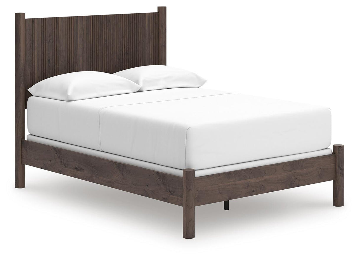 Pamytta Brown Full Panel Bed, Dresser and Mirror from Ashley Furniture - Luna Furniture