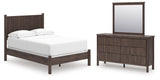 Pamytta Brown Full Panel Bed, Dresser and Mirror from Ashley Furniture - Luna Furniture