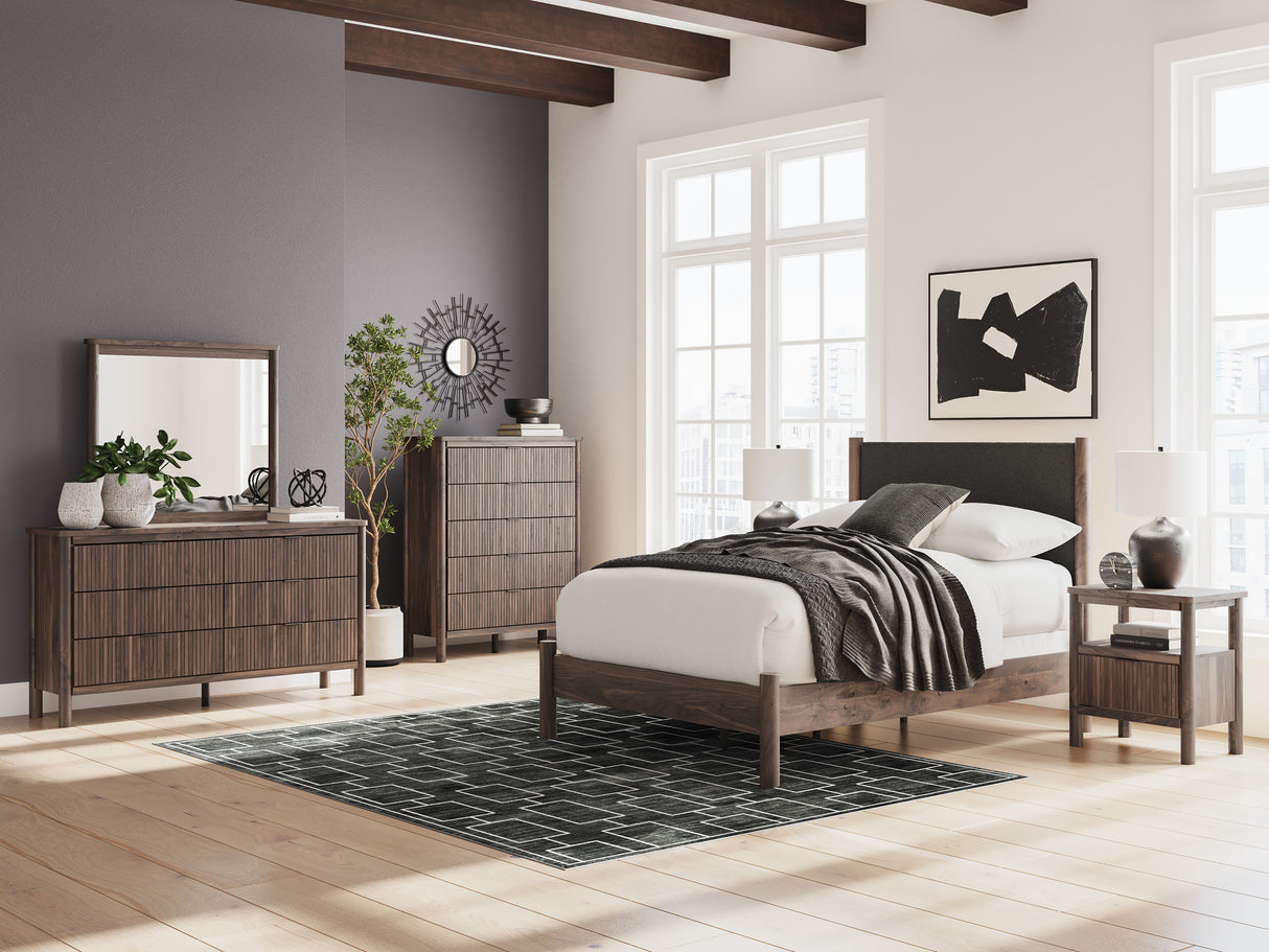 Pamytta Brown Upholstered Youth Panel Bedroom Set from Ashley Furniture - Luna Furniture
