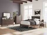 Pamytta Brown Upholstered Youth Panel Platform Bedroom Set from Ashley - Luna Furniture