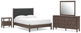 Pamytta Queen Panel Bed, Dresser, Mirror and Nightstand from Ashley - Luna Furniture