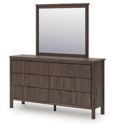 Pamytta Twin Upholstered Panel Bed, Dresser and Mirror from Ashley - Luna Furniture