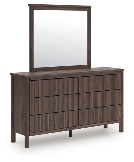 Pamytta Twin Upholstered Panel Bed, Dresser and Mirror from Ashley Furniture - Luna Furniture
