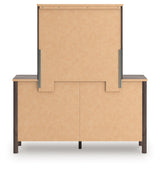 Pamytta Twin Upholstered Panel Bed, Dresser and Mirror from Ashley - Luna Furniture