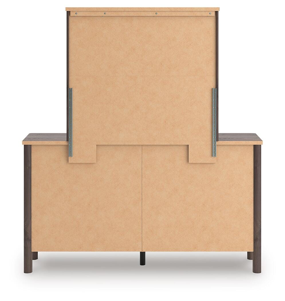 Pamytta Twin Upholstered Panel Bed, Dresser and Mirror from Ashley - Luna Furniture