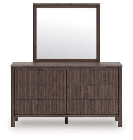 Pamytta Twin Upholstered Panel Bed, Dresser and Mirror from Ashley Furniture - Luna Furniture