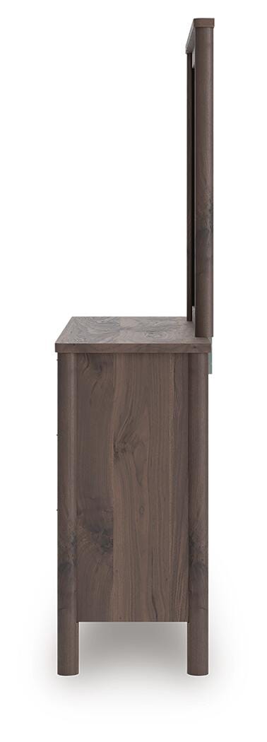 Pamytta Twin Upholstered Panel Bed, Dresser and Mirror from Ashley - Luna Furniture