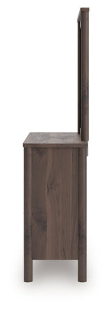Pamytta Twin Upholstered Panel Bed, Dresser and Mirror from Ashley - Luna Furniture