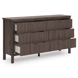 Pamytta Brown Upholstered Youth Panel Platform Bedroom Set from Ashley - Luna Furniture