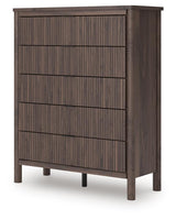 Pamytta Brown Twin Panel Bed with Mirrored Dresser and Chest from Ashley - Luna Furniture