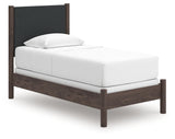 Pamytta Twin Upholstered Panel Bed, Dresser and Mirror from Ashley - Luna Furniture