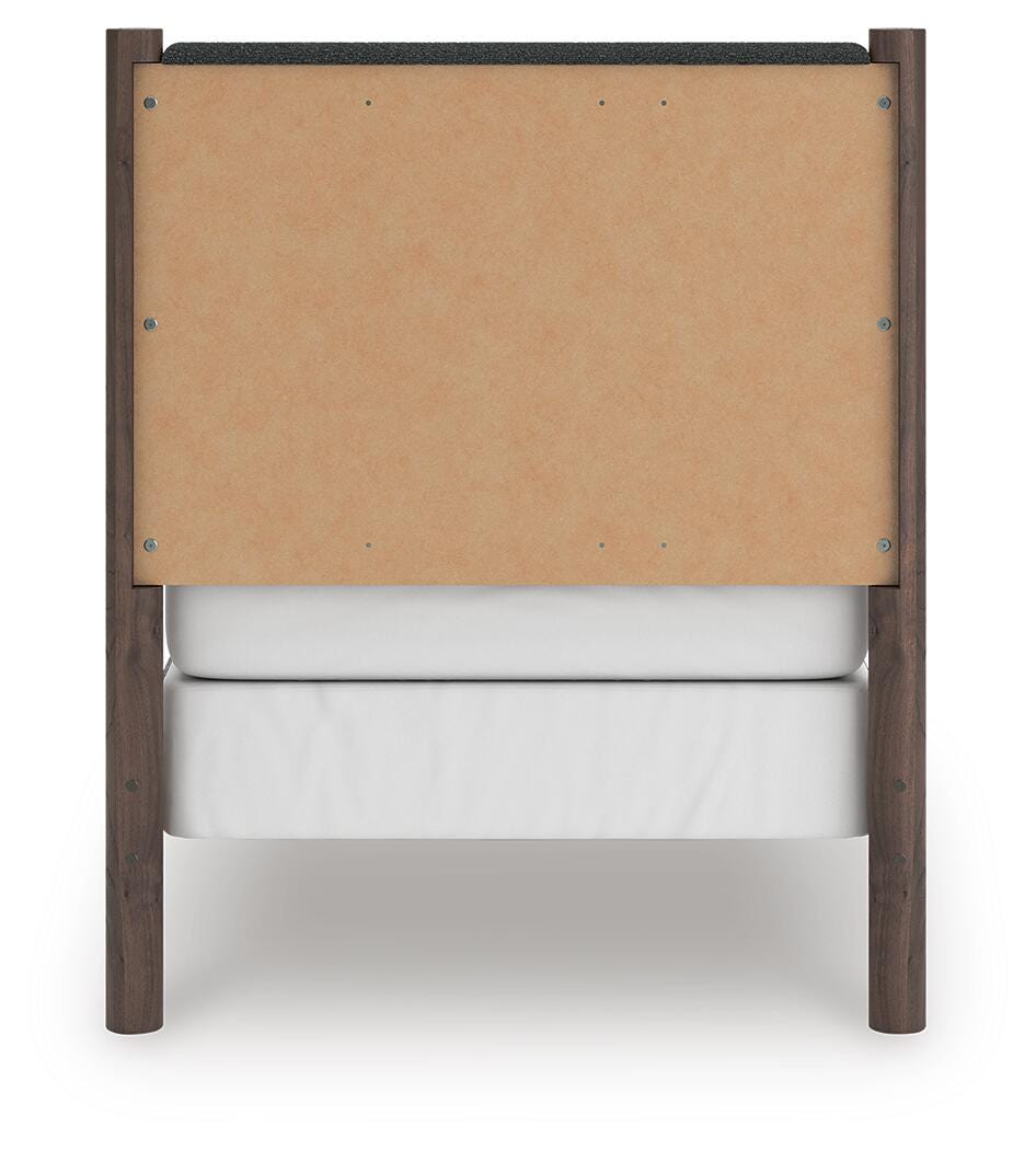 Pamytta Twin Upholstered Panel Bed, Dresser and Mirror from Ashley - Luna Furniture