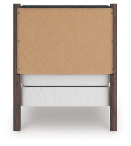Pamytta Twin Upholstered Panel Bed, Dresser and Mirror from Ashley Furniture - Luna Furniture