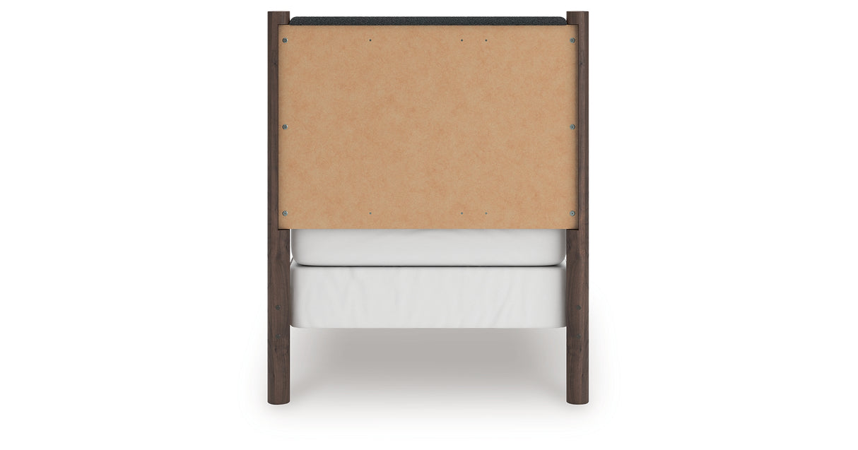 Pamytta Brown Twin Upholstered Panel Bed from Ashley Furniture - Luna Furniture