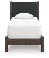 Pamytta Twin Upholstered Panel Bed, Dresser and Mirror from Ashley - Luna Furniture