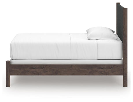 Pamytta Brown Twin Upholstered Panel Bed from Ashley - Luna Furniture